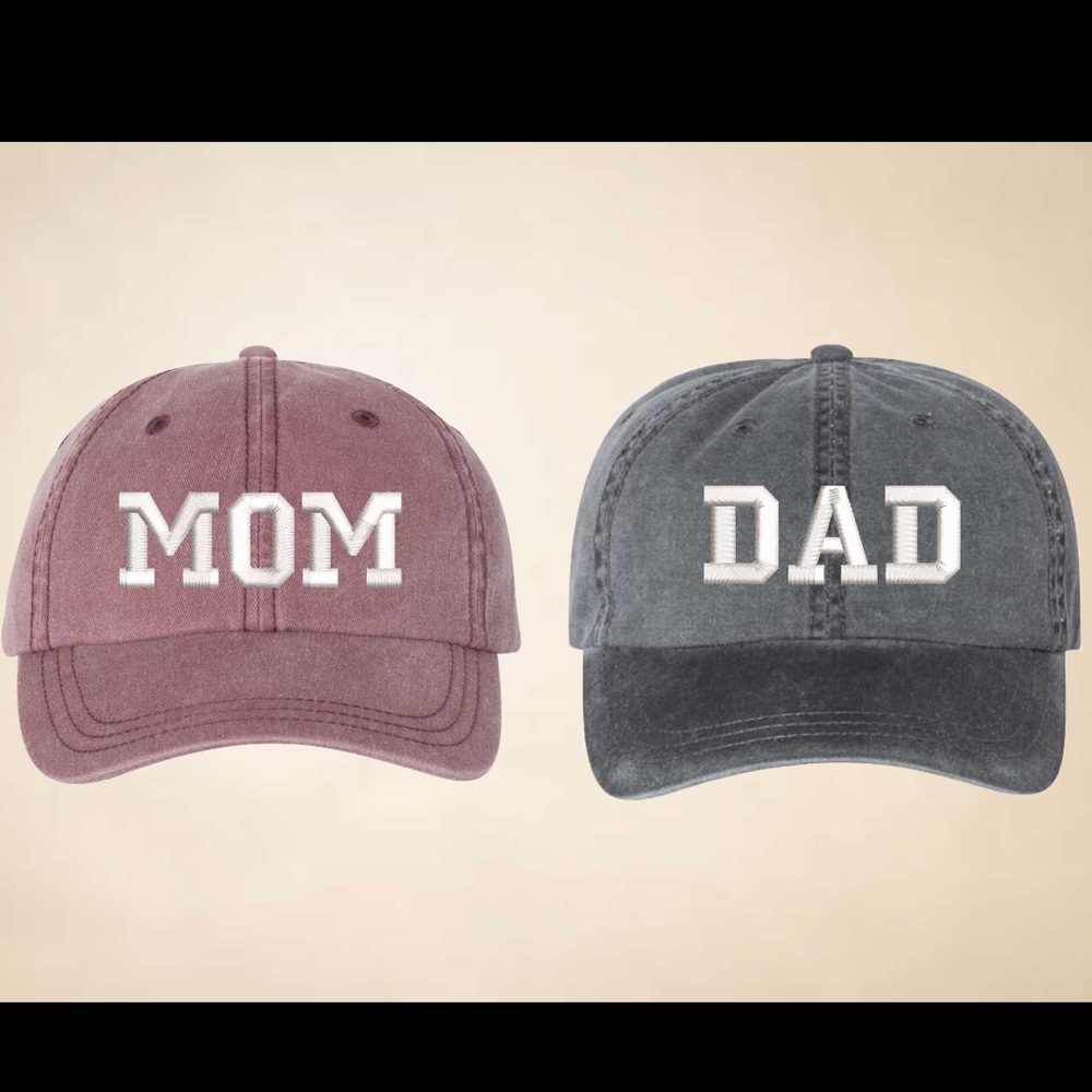 MOM & DAD Baby shower / Gender Reveal / Photo shoot baseball caps, NEW